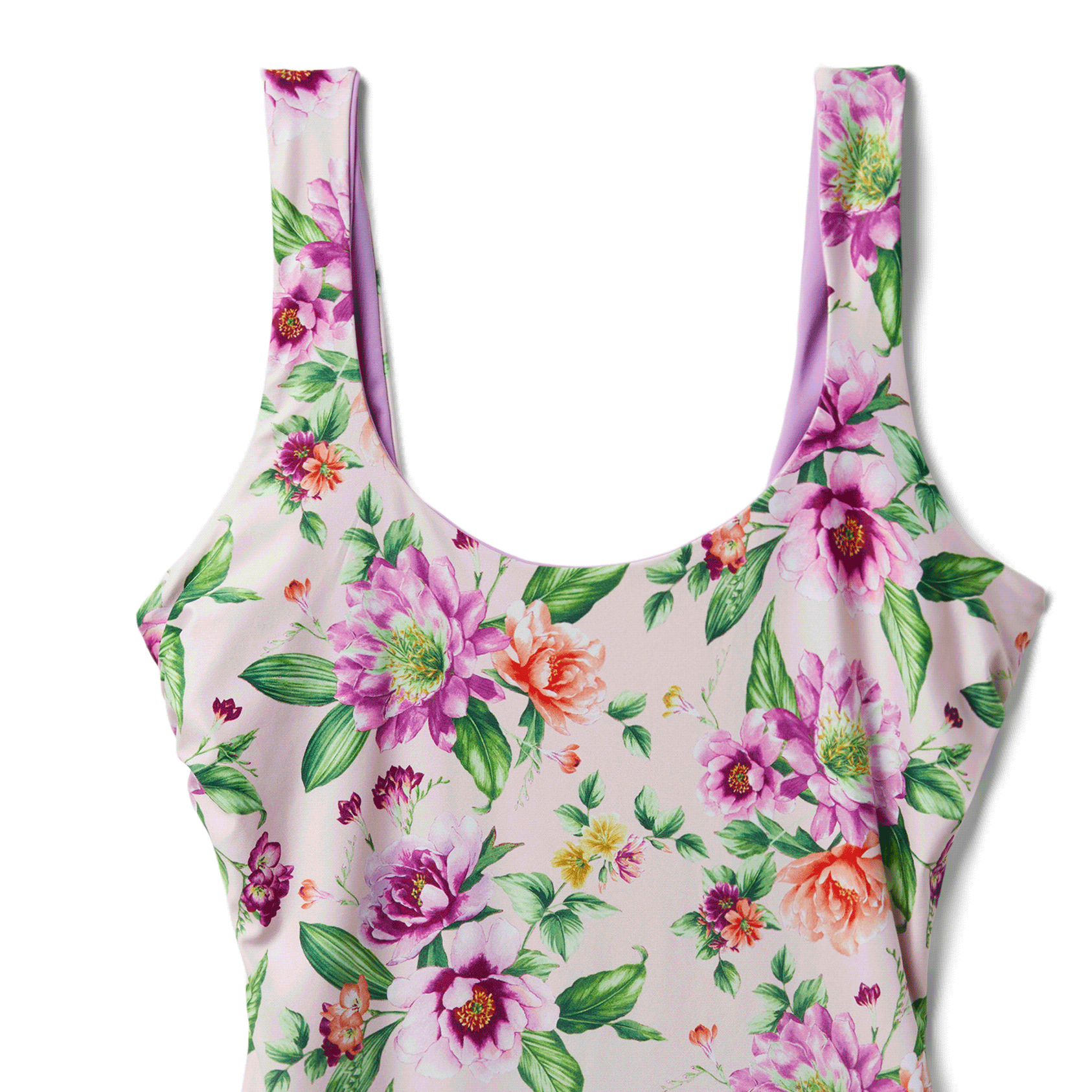 Purple Floral Reversible Onepiece – Dawne Florine